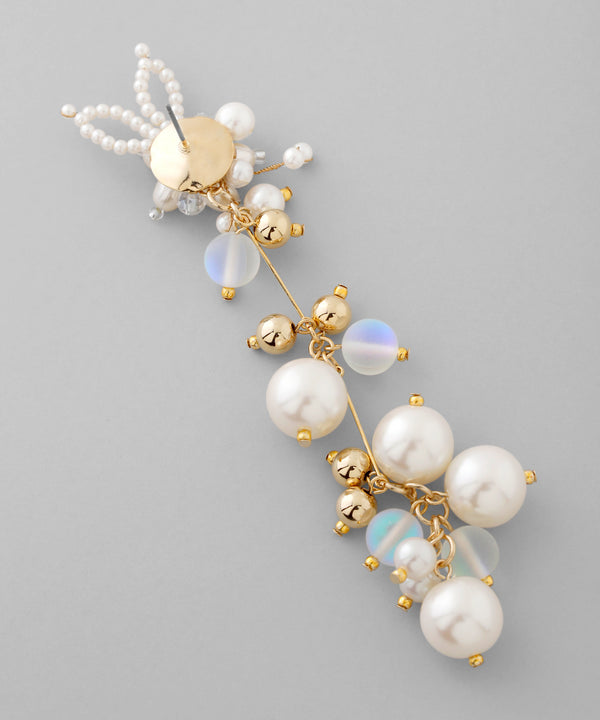 ビーズ×パールフラワーピアス[Hanayome]