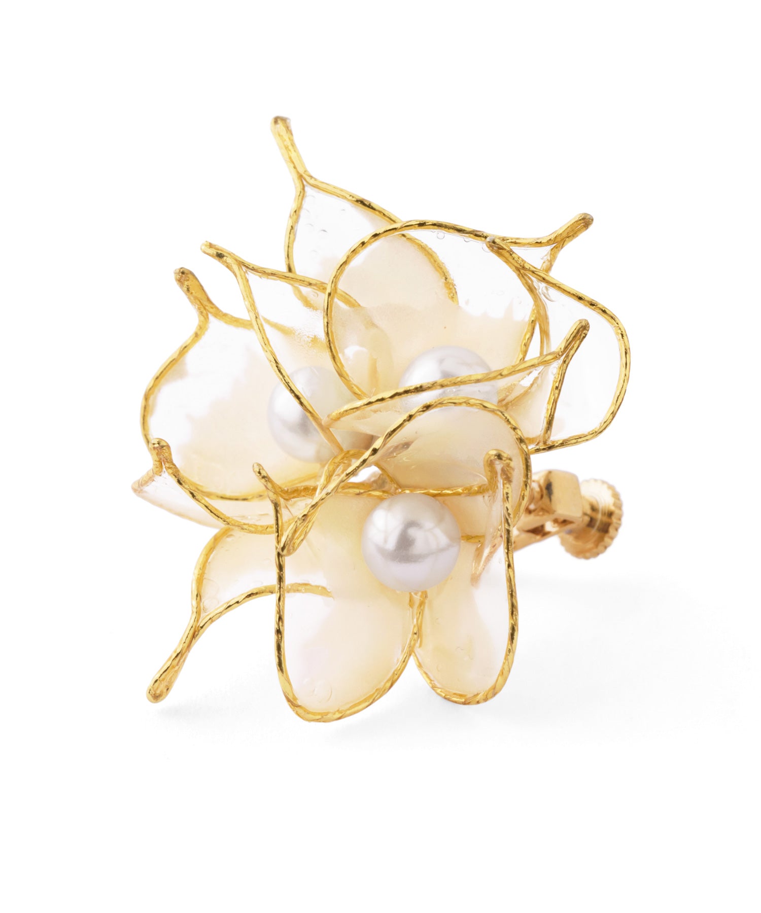 アクセサリー anemone ANEMONE】パール×クリアフラワーイヤリング[Hanayome]｜アネモネ