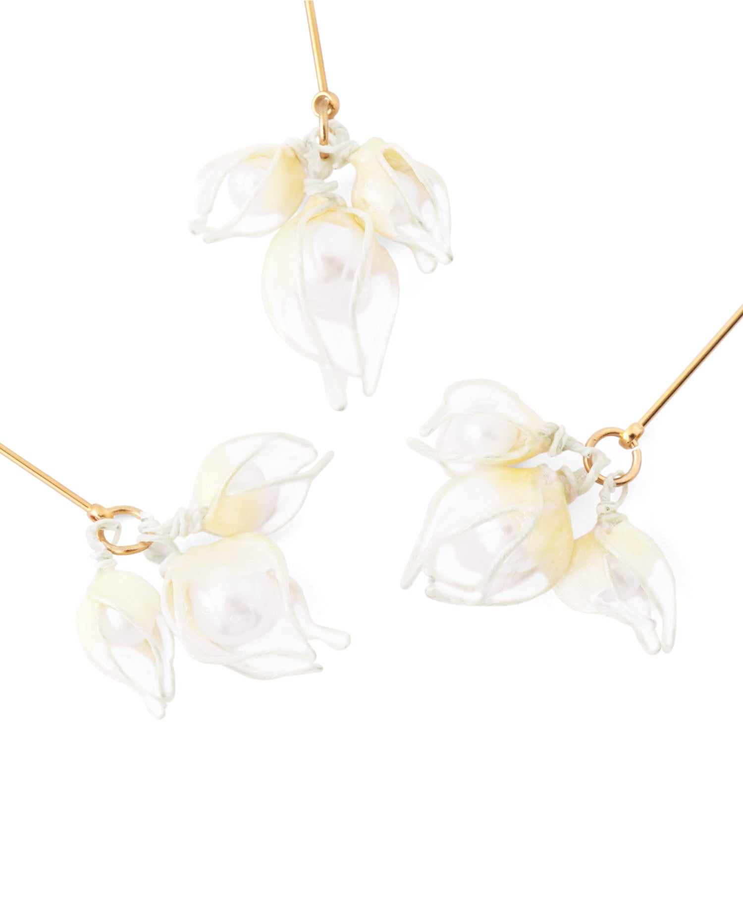 ANEMONE】パール×クリアフラワーピアス｜アネモネ・シエナロゼ