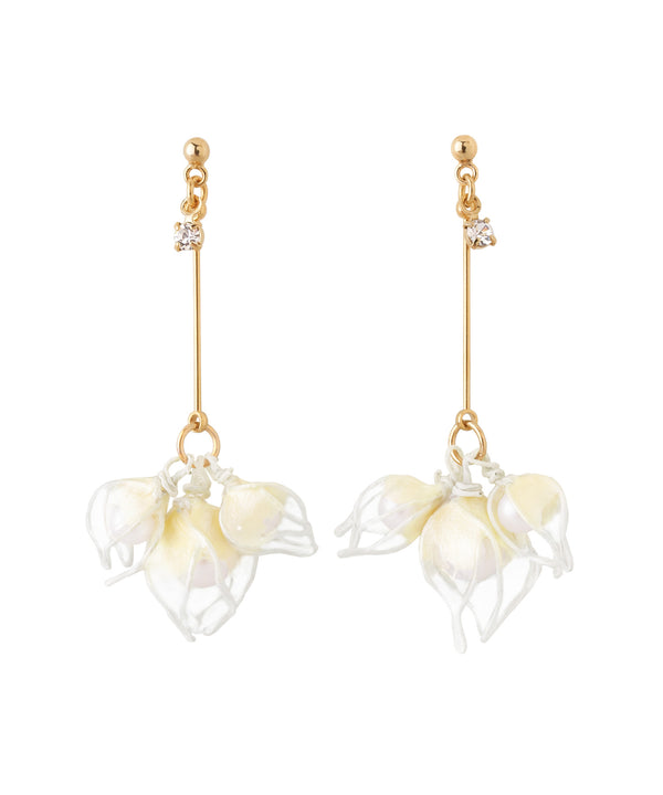 ANEMONE】パール×クリアフラワーピアス｜アネモネ・シエナロゼ