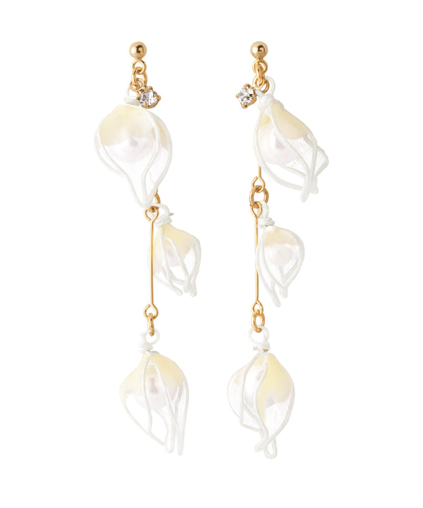 ANEMONE】パール×クリアフラワーピアス｜アネモネ・シエナロゼ