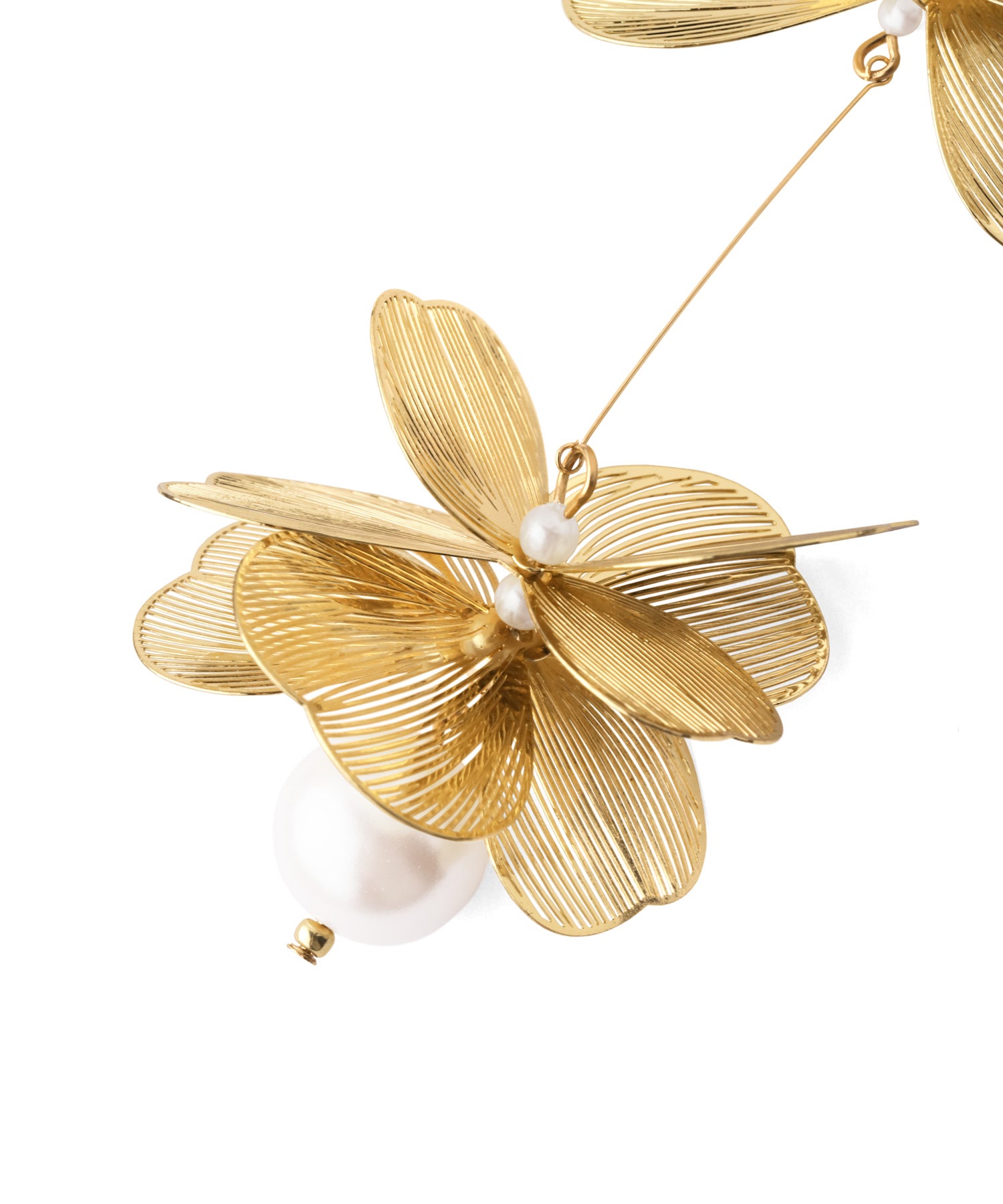 アネモネ(pearl　ピアス)新品 ANEMONE ピアス フラワー×パール2WAYバックキャッチピアス レディース