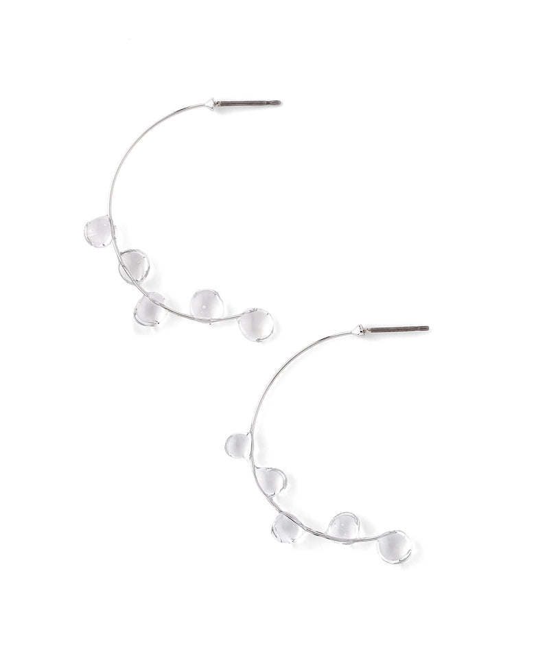 Clear Drop Hoop Earrings
