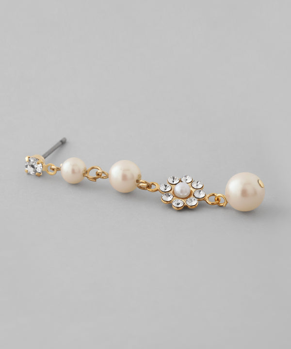 ビジューフラワー×パールピアス