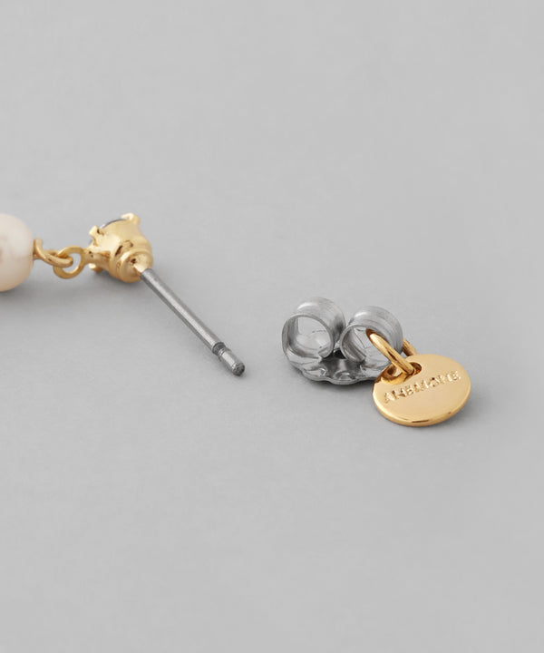 ビジューフラワー×パールピアス