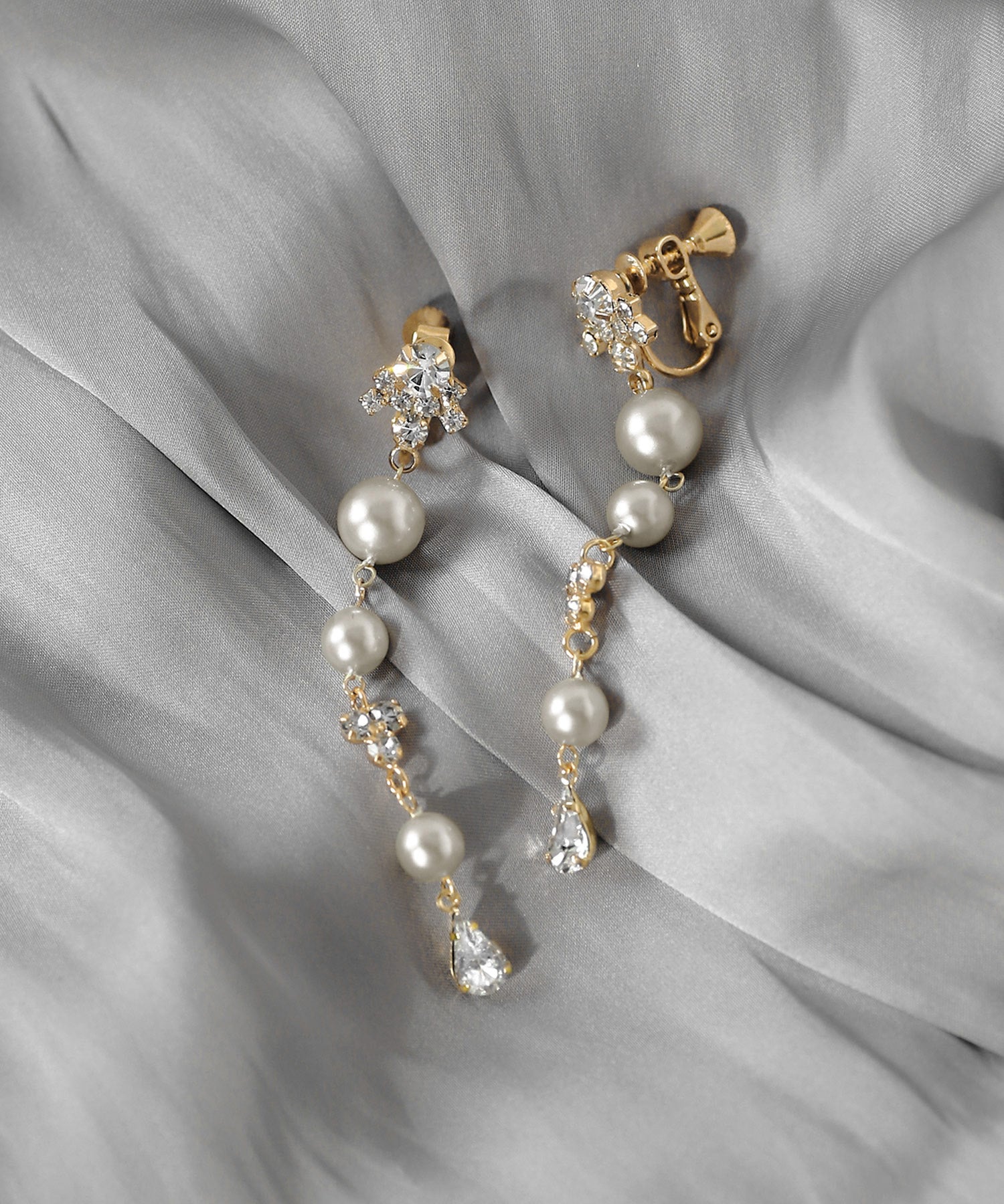 ANEMONE】ビジュー×パールイヤリング｜アネモネ・シエナロゼ・ミミサン