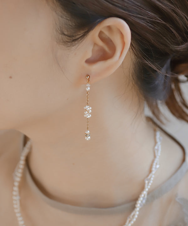 パール×チェーンピアス