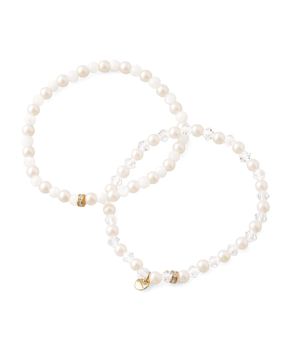 Pearl and Bead Double-Strand Bracelet