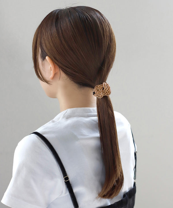 ビーズ水引ヘアゴム