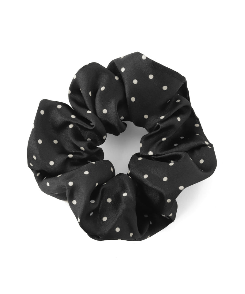 Polka dot satin scrunchie
