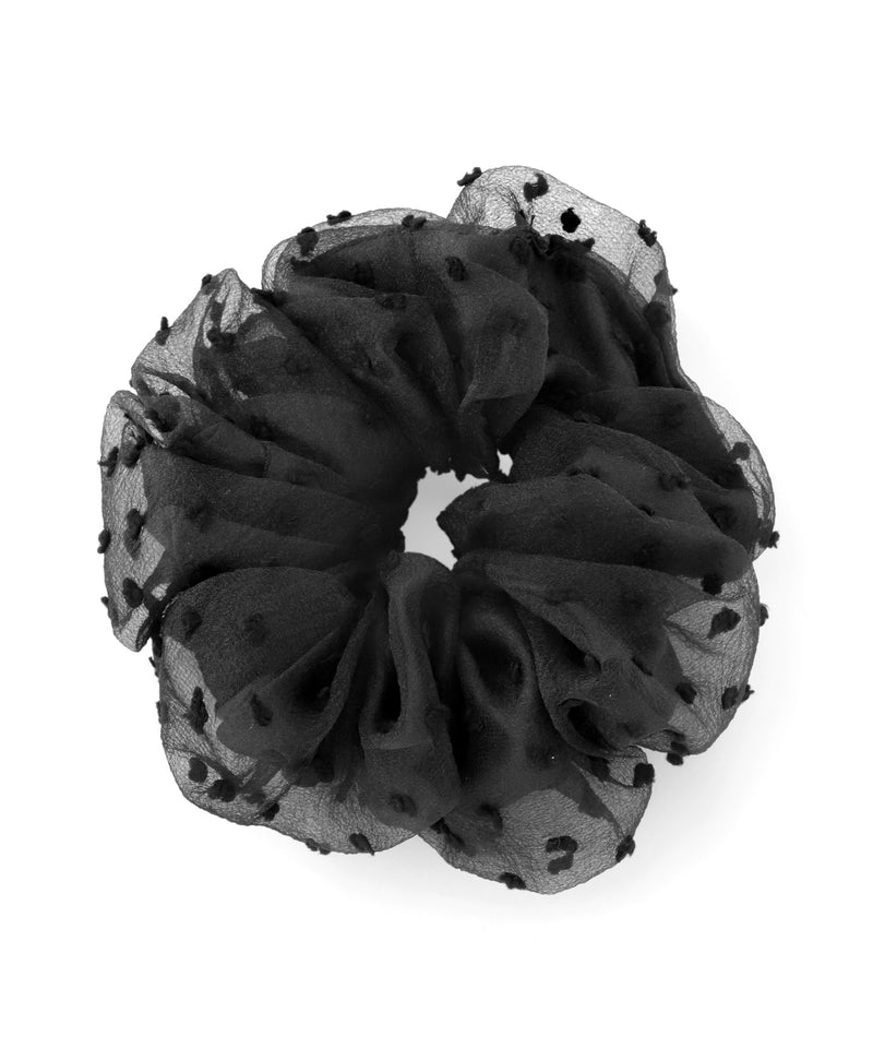 Dot pattern sheer scrunchie