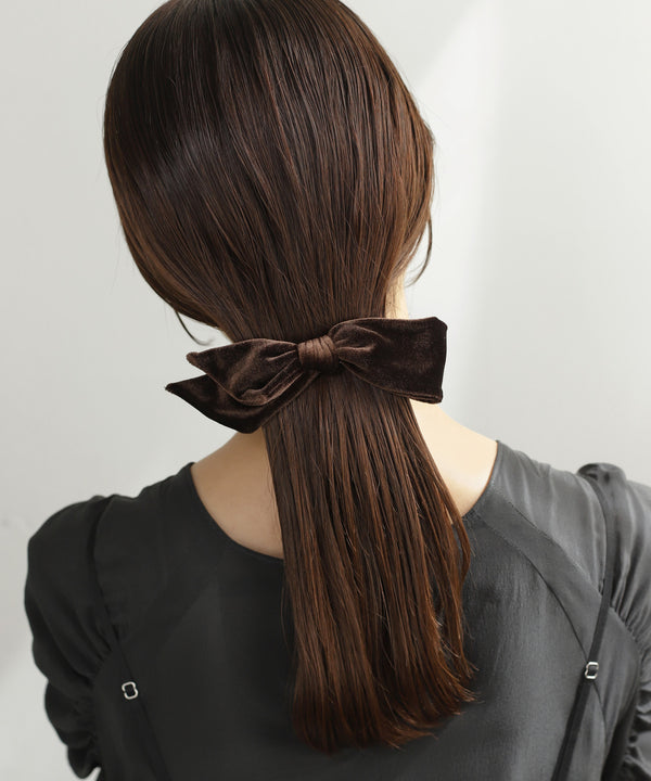 Velvet ribbon barrette