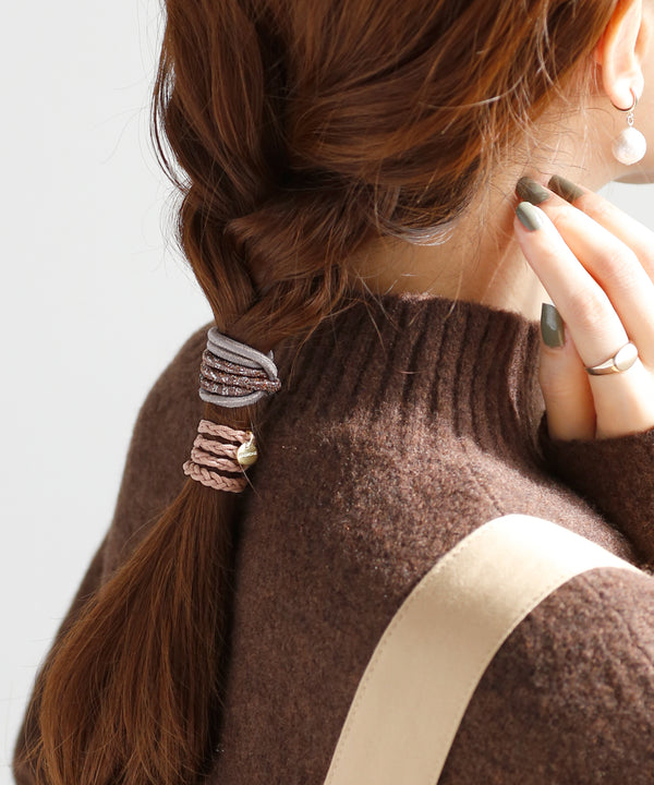 マルチデザインのラメヘアゴム[3本セット]