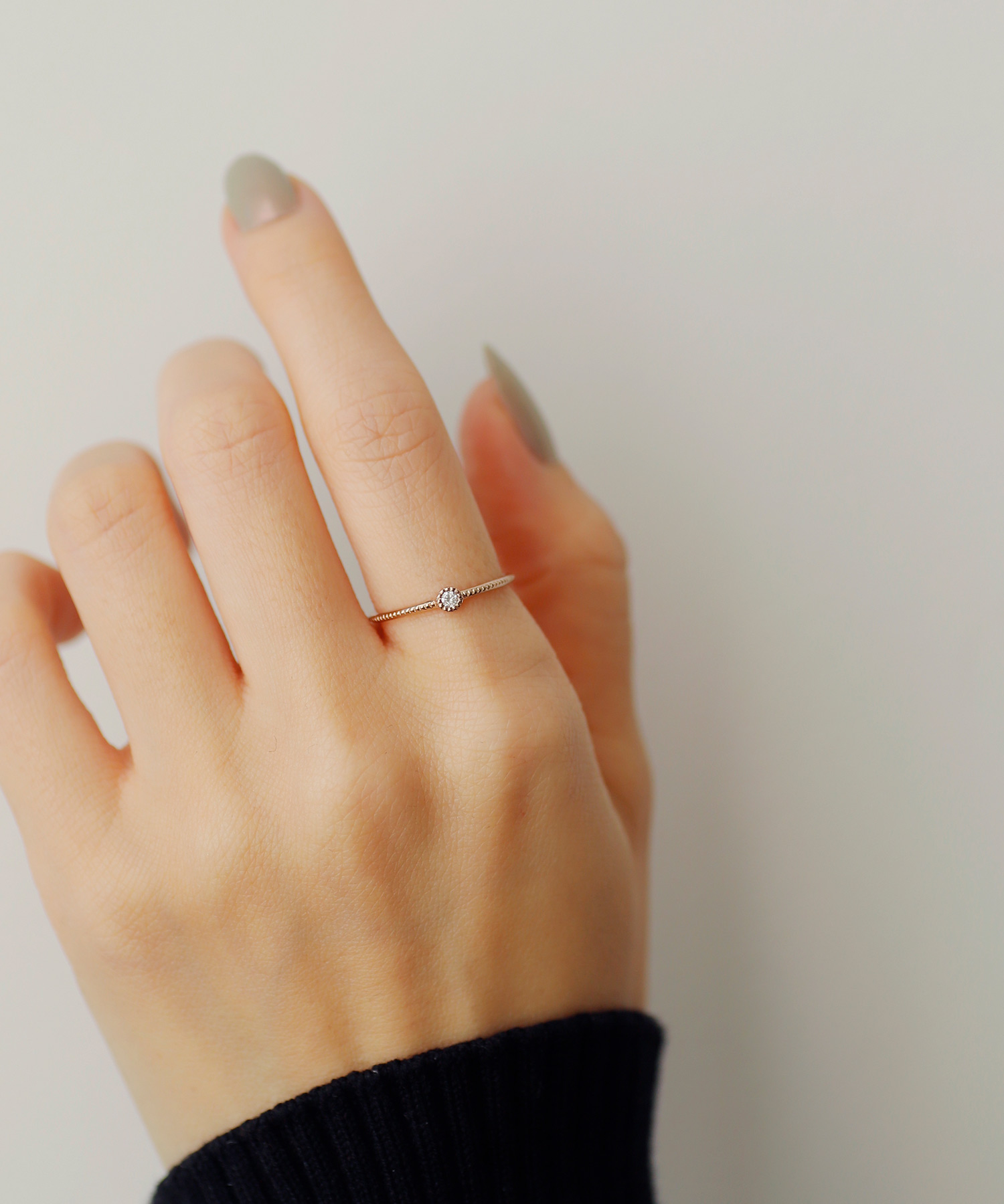 リング(指輪)シエナ K10 ダイヤモンド リング 12号 流れ星 ライン フォルム 美品