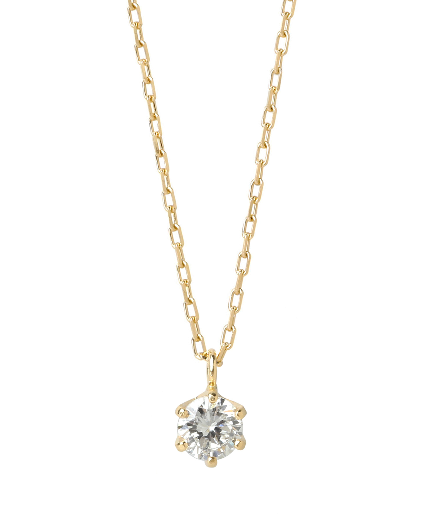 【SIENA ROSE】一粒ダイヤモンドの18金ネックレス[0.1ct 