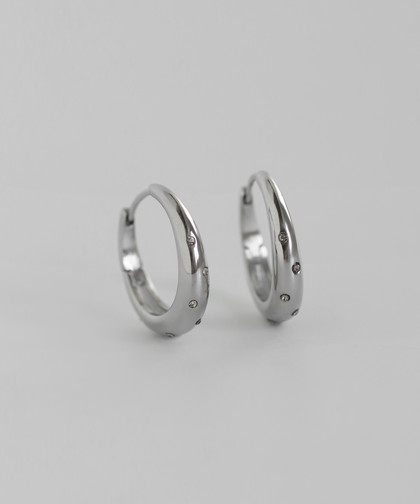 ビジューフープピアス[ステンレス][Sheerchic]