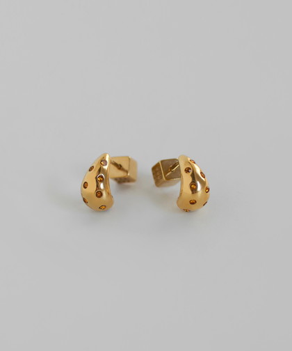 ビジューカールピアス[ステンレス][Sheerchic]