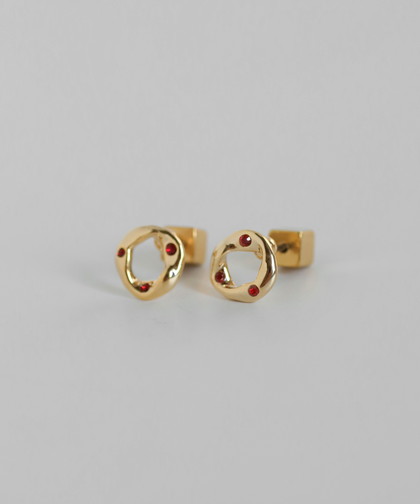 ビジュー×サークルピアス[Sheerchic]