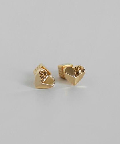 ビジュー×ハートピアス[Sheerchic]