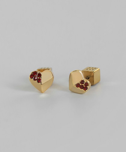 ビジュー×ハートピアス[Sheerchic]