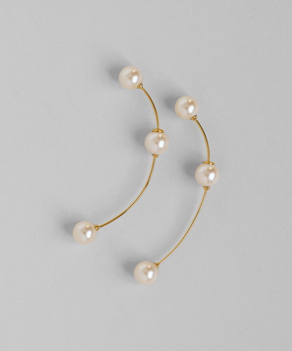 パールキャッチロングピアス[Ownideal]
