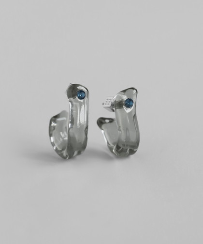 ビジュー×ガラスフープピアス[Ownideal]