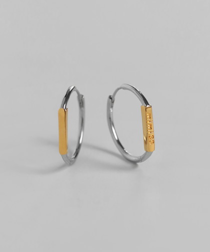 コンビカラーフープピアス[Ownideal]