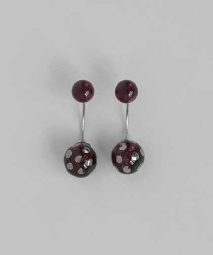 ドットガラスバックキャッチピアス[Ownideal]