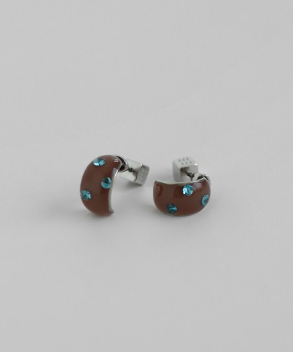 カラービジューカールピアス[Ownideal]