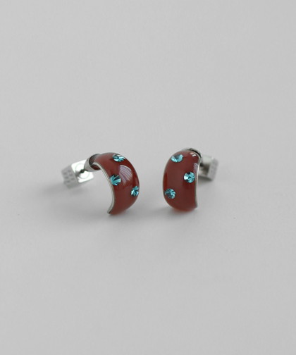 カラービジューカールピアス[Ownideal]