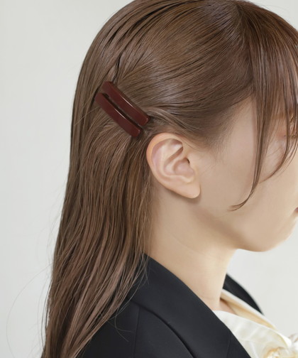 シックカラースクエアヘアピン[2本セット]