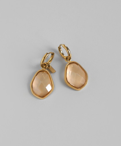 カラーストーンフープピアス[ステンレス] [Ownideal]