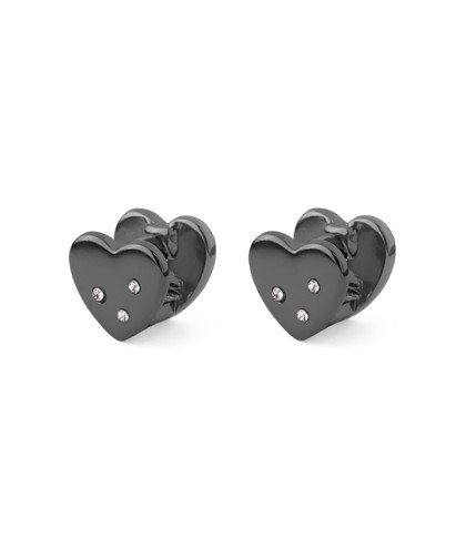 ハート×ビジューフープピアス