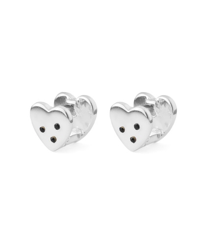 ハート×ビジューフープピアス