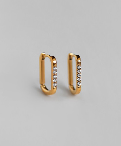 ビジューラインフープピアス[サージカルステンレス][Basic]