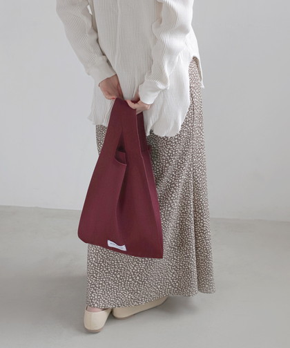 シンプルニットトートバッグ[M]