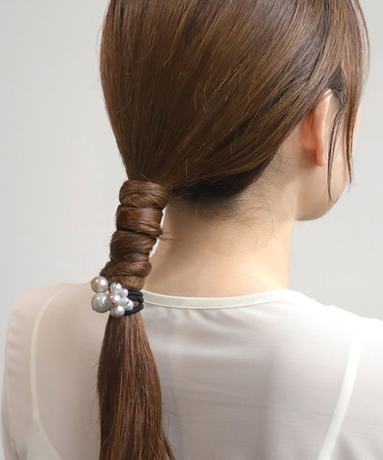 グラデーションパールヘアゴム